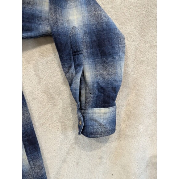 Pendleton Long Sleeve Button Front Shirt Blue Plaid Size Large Lot of 2 DAMAGED - Picture 6 of 16